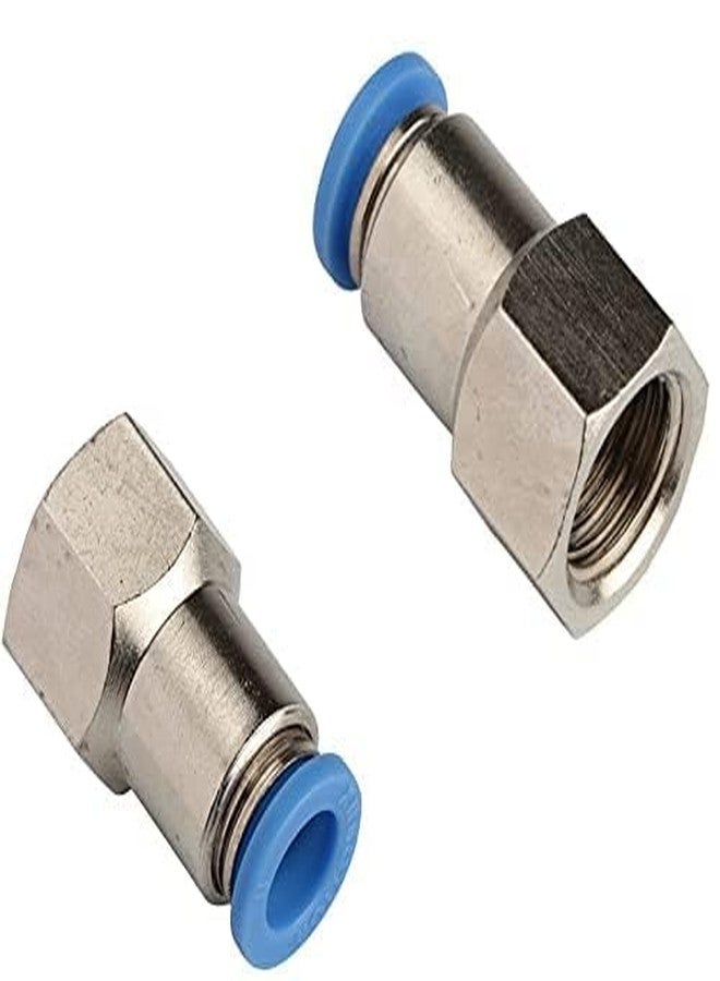 CRAFTSFY OD 1/4"X 10MM Pneumatic Push Type Female Connect Air Tube Fittings Adapter Tube ODx1/4 NPT Femal Straight Pneumati Connector Pipe Fitting Quick Connect Female Pneumatic Push union connector 2pc - Image 1